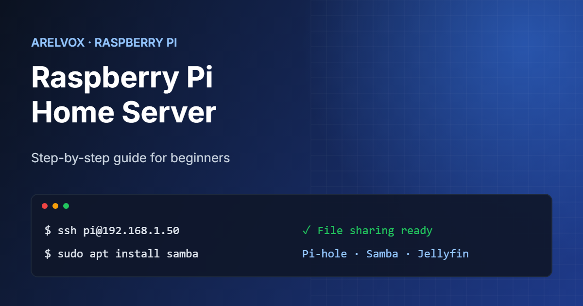 Raspberry Pi home server setup over SSH